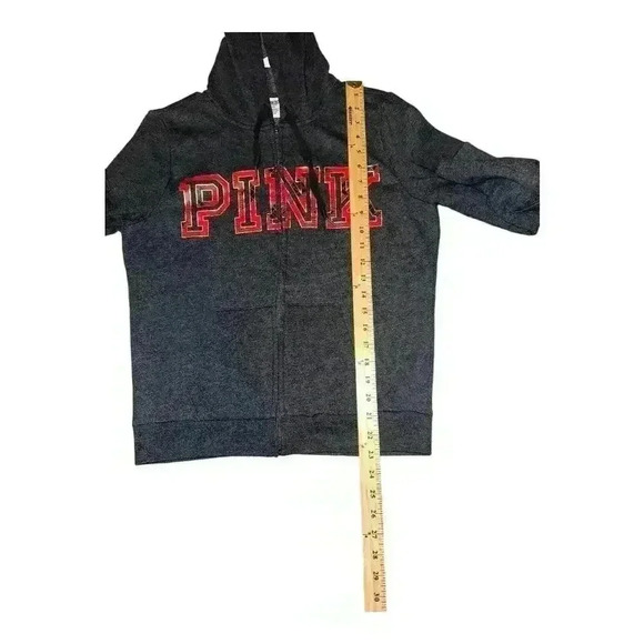 PINK Gray/Red Logo Full Zip Hoodie, Medium - Picture 6 of 6